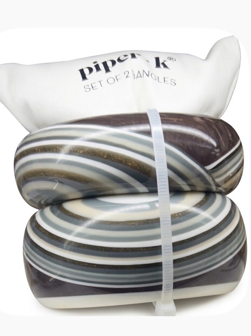 NWT ⚜️🩶⚜️ Piper K Resin Bangle Bracelet Set of 2